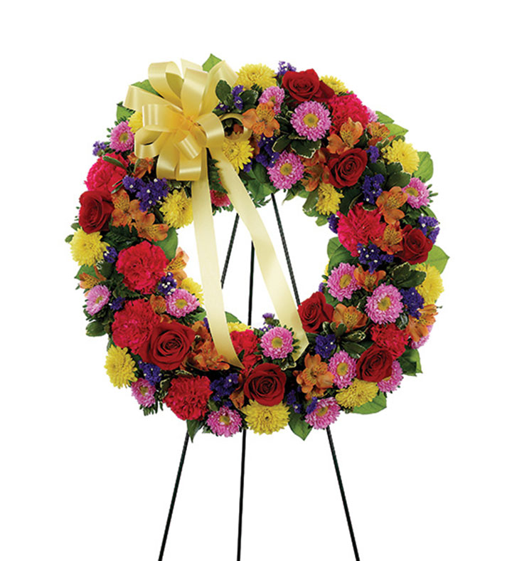Multi-Color Funeral Wreath